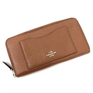 COACH
Women's Brown Accordion Zip Wallet In Crossgrain Leather